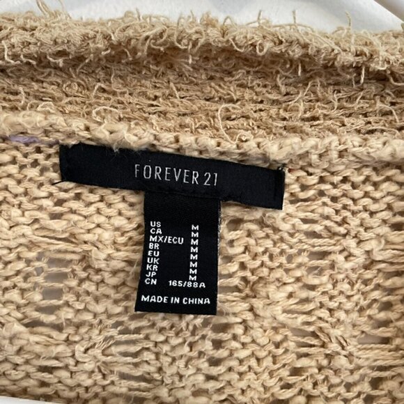 FOREVER 21 Colorblock Cardigan Sweater Lilac Lavender Green Multi Button Long M - Picture 5 of 13